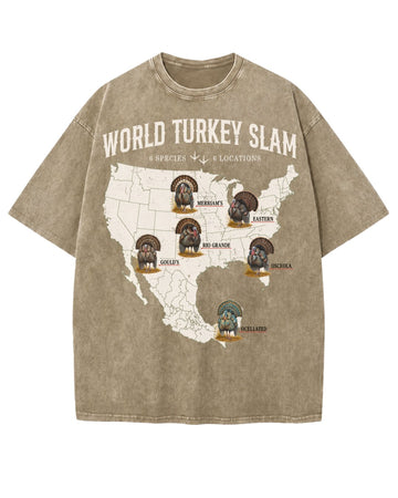 World Turkey Slam Premium Cotton Wash Oversized Tee