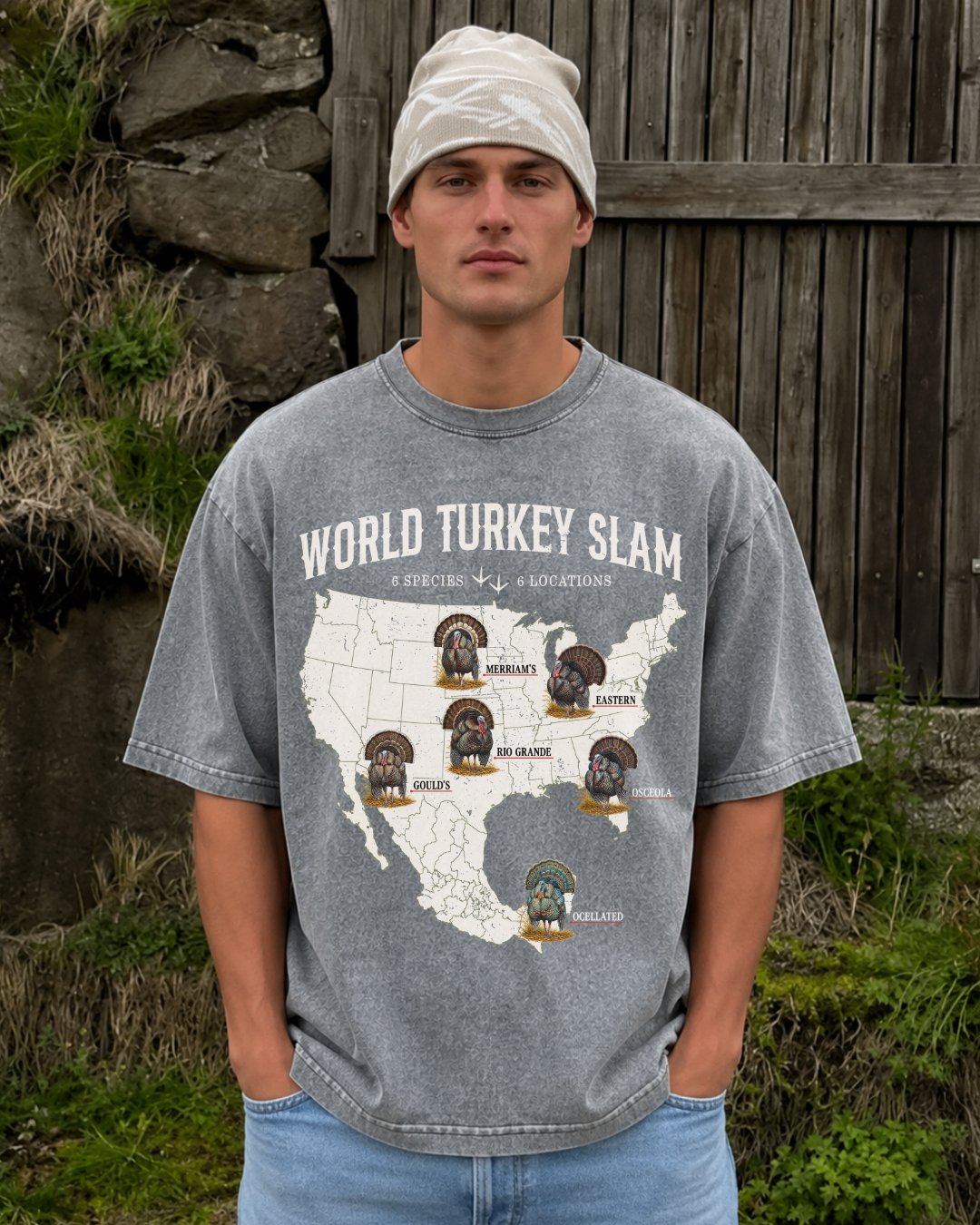 World Turkey Slam Premium Cotton Wash Oversized Tee