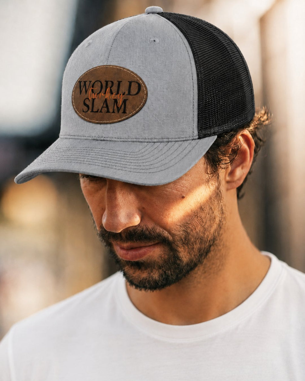 World Turkey Slam Trucker Hat with Leather Patch