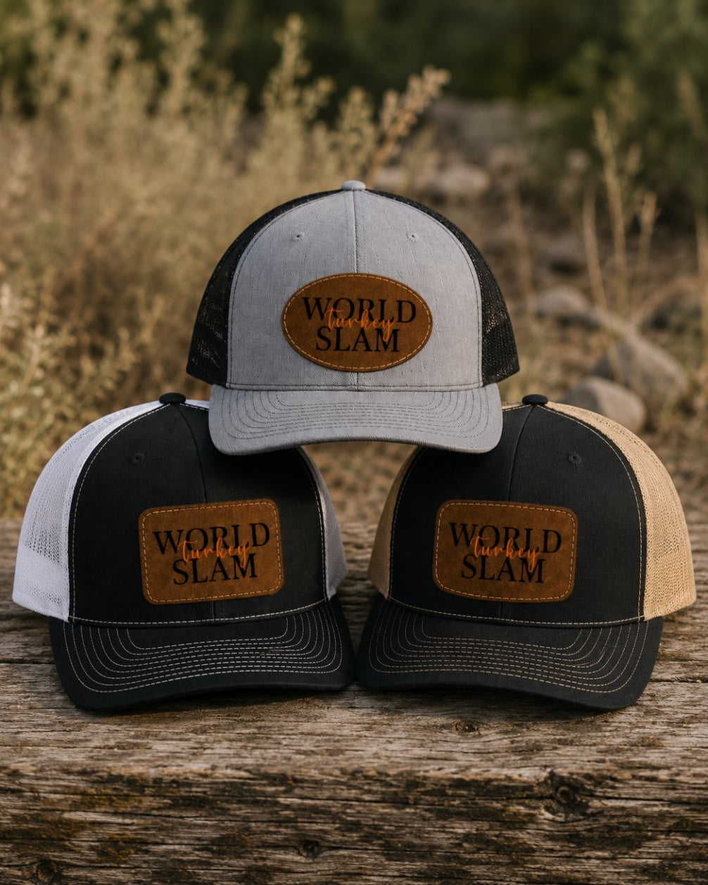World Turkey Slam Trucker Hat with Leather Patch