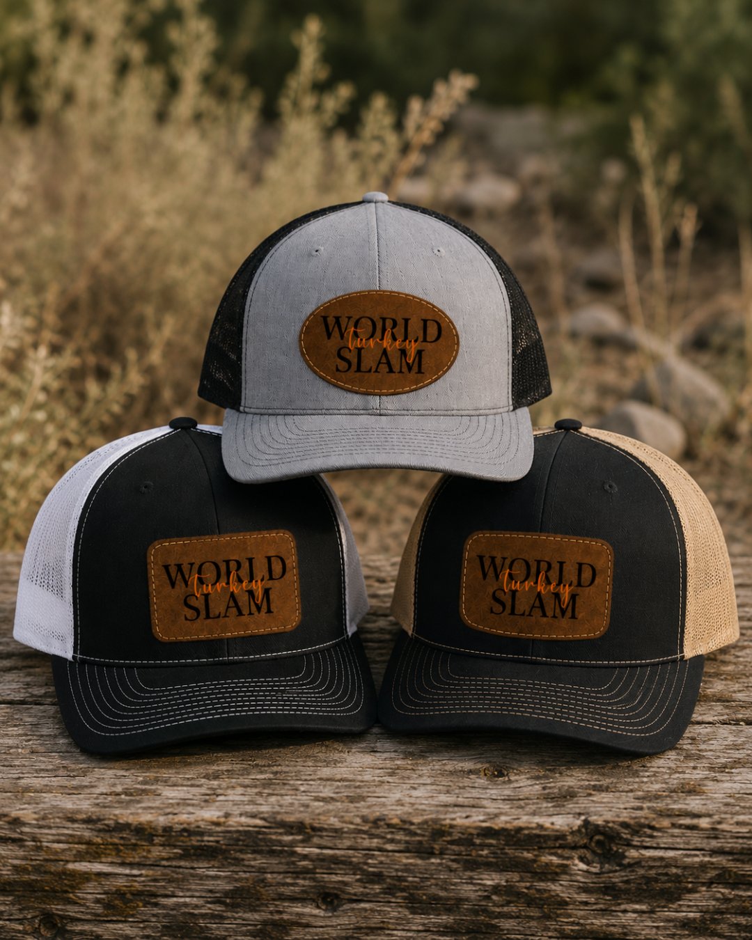 World Turkey Slam Trucker Hat with Leather Patch