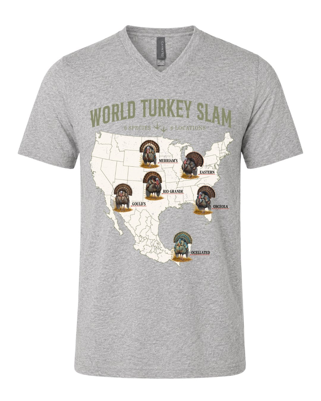 World Turkey Slam Ultra-Soft Lightweight V-Neck Tee