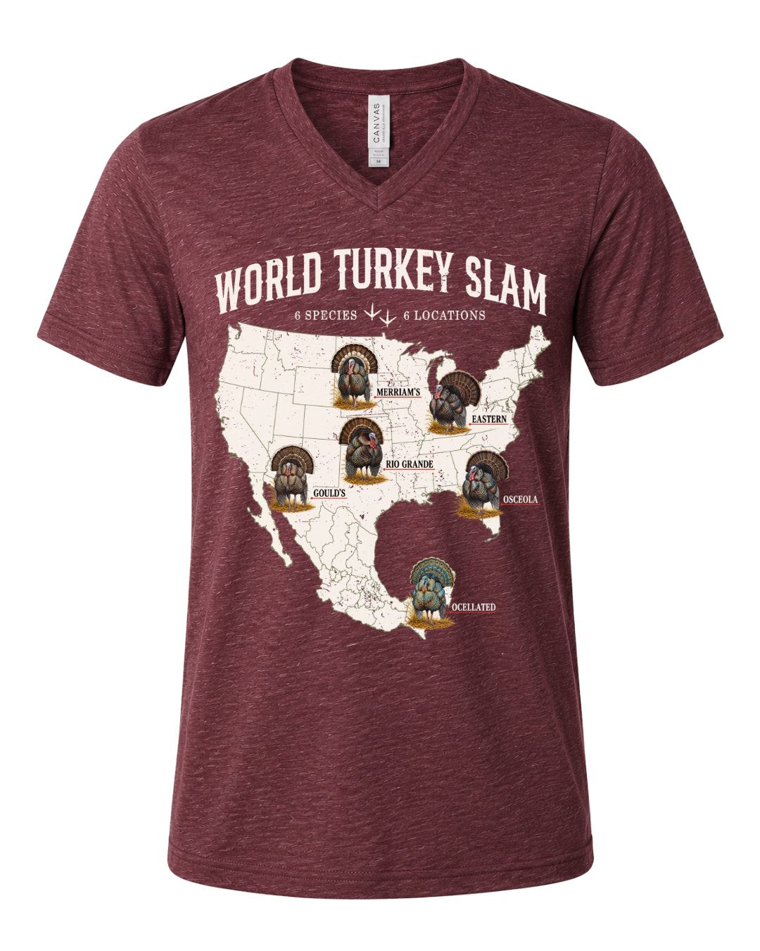 World Turkey Slam Ultra-Soft Lightweight V-Neck Tee
