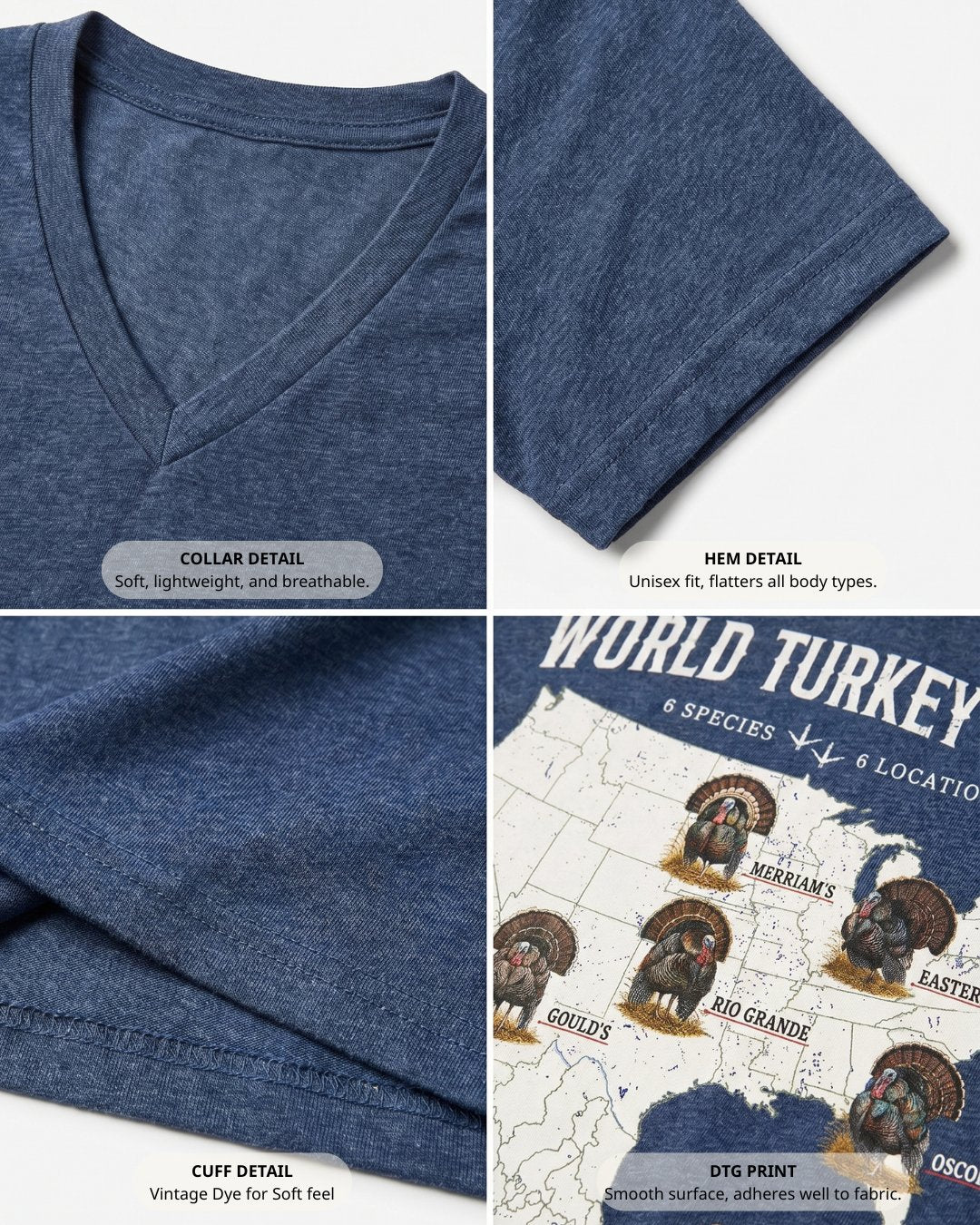 World Turkey Slam Ultra-Soft Lightweight V-Neck Tee