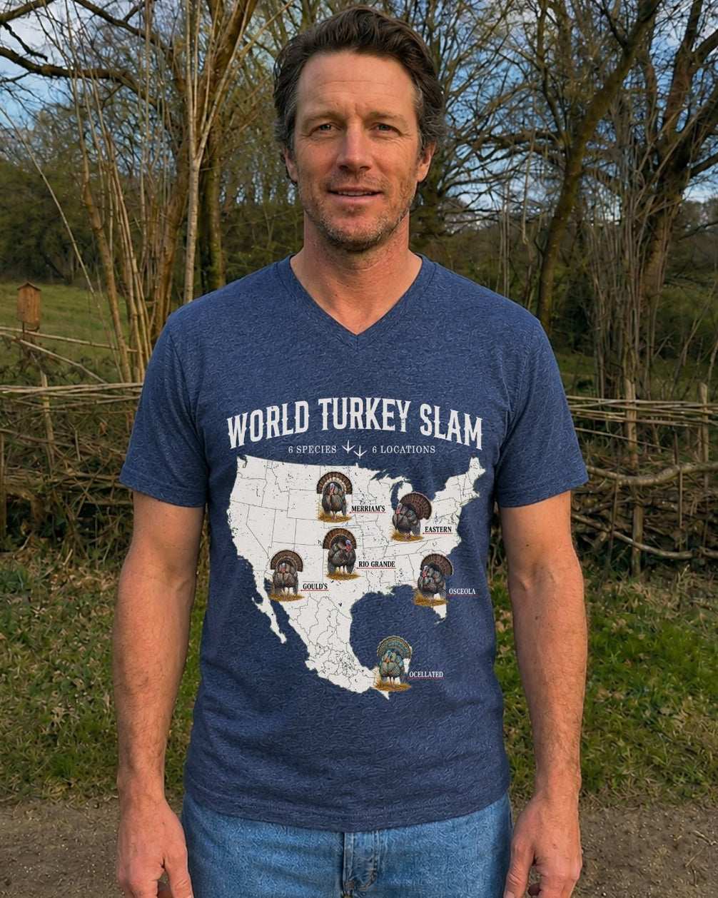 World Turkey Slam Ultra-Soft Lightweight V-Neck Tee