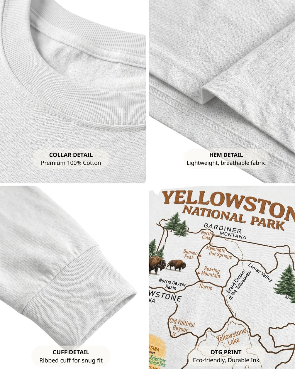 Yellowstone Explorer Map Long-sleeve