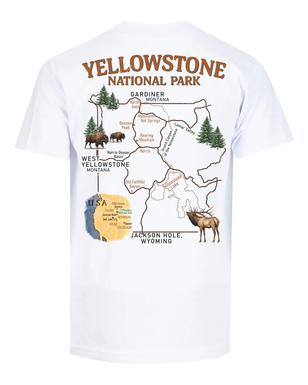 Yellowstone Explorer Map T-shirt