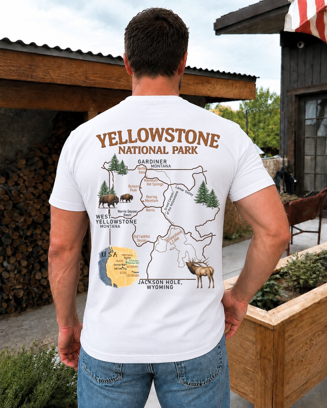 Yellowstone Explorer Map T-shirt