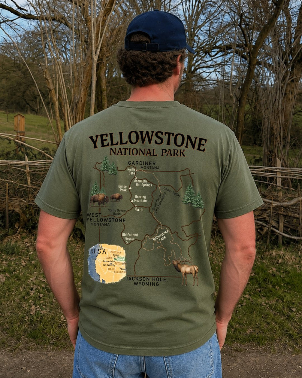 Yellowstone Explorer Map T-shirt