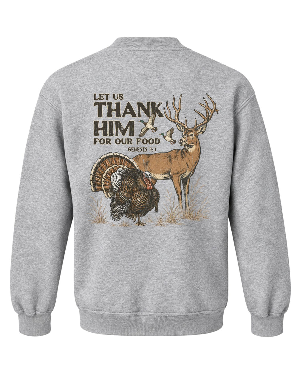 Youth Let us Thank Him for our food Sweatshirt — SPORT GREY
