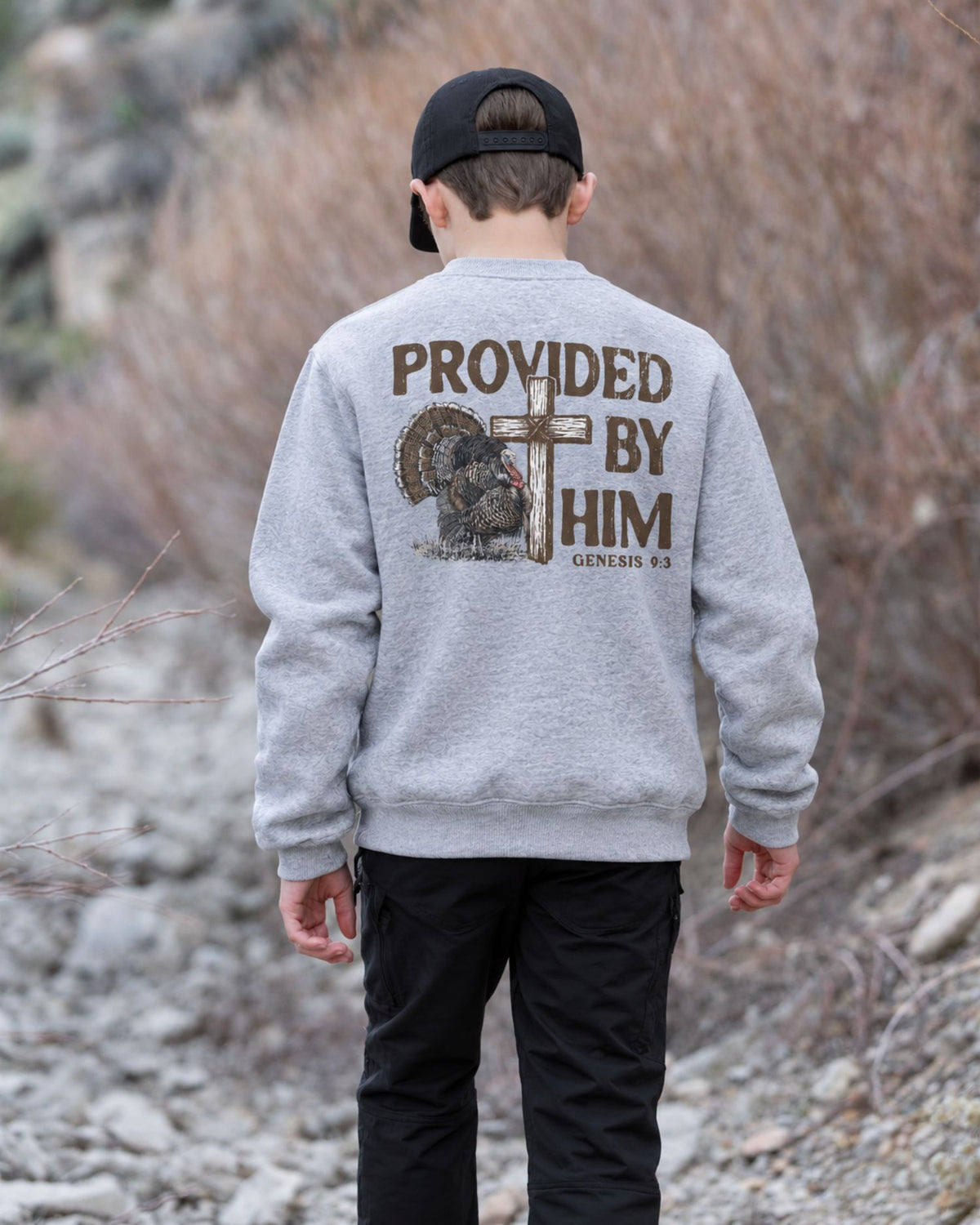 Youth Provided By Him Sweatshirt — SPORT GREY