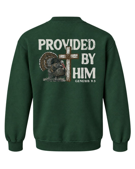 Youth Provided By Him Sweatshirt — FOREST GREEN