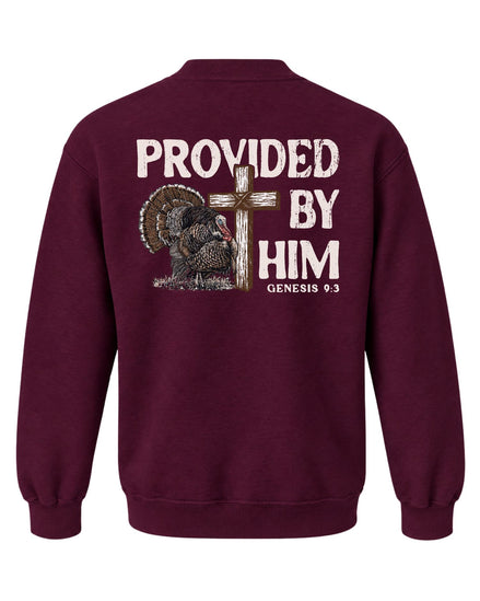 Youth Provided By Him Sweatshirt — MAROON