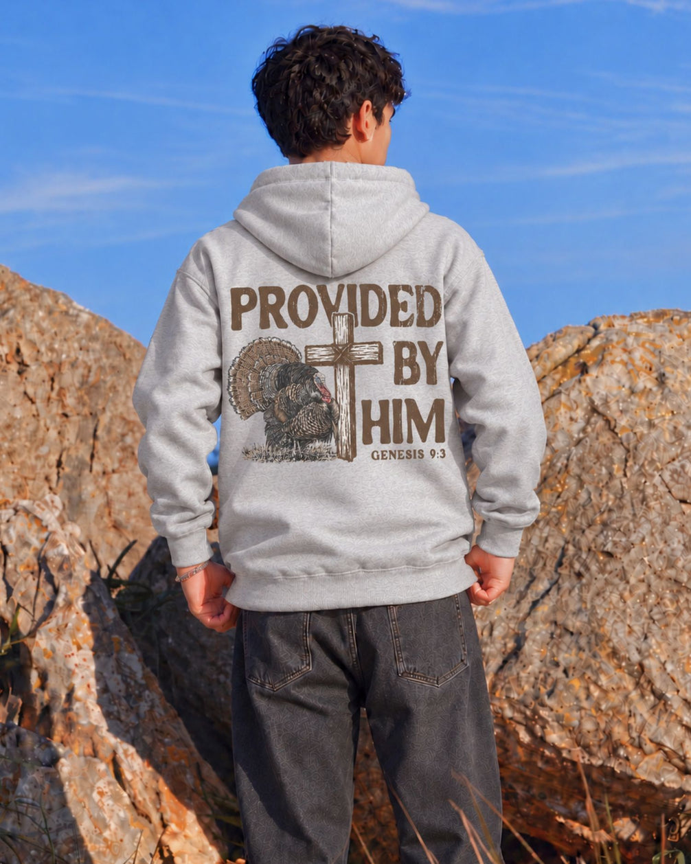 Youth Provided By Him Hoodie — SPORT GREY