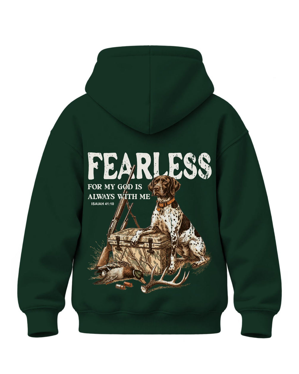 Youth Fearless Christian Hunter Hoodie — FOREST GREEN