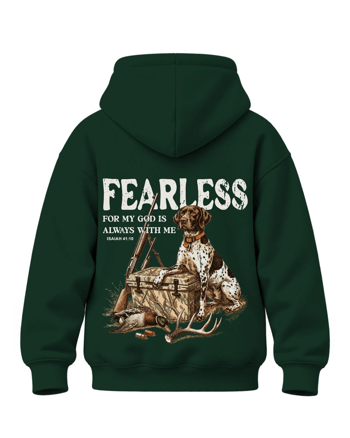 Youth Fearless Christian Hunter Hoodie — FOREST GREEN