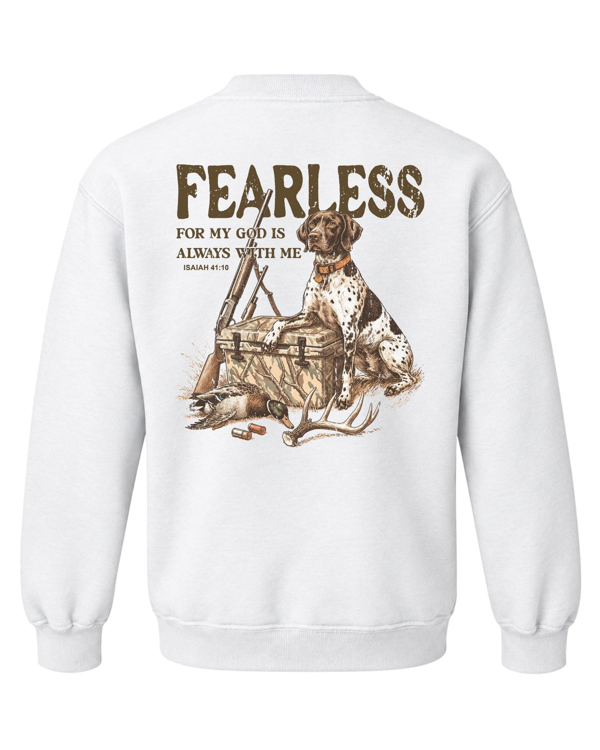 Youth Fearless Christian Hunter Sweatshirt — WHITE