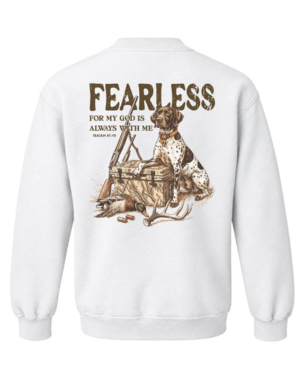 Youth Fearless Christian Hunter Sweatshirt — WHITE