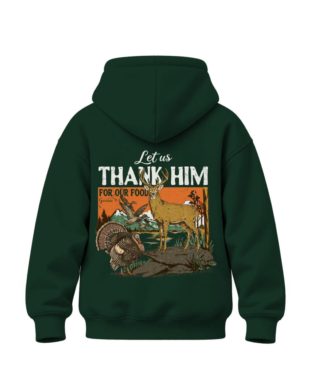 Youth Outdoors Thank Him Hoodie — FOREST GREEN
