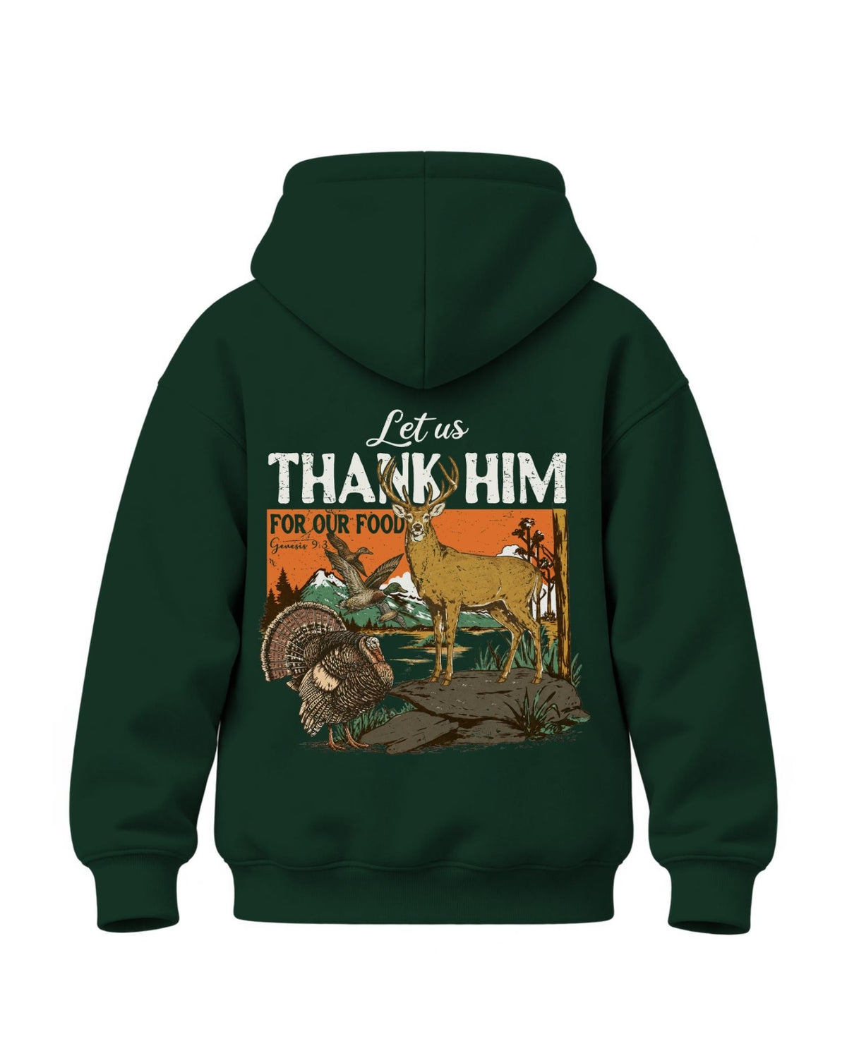 Youth Outdoors Thank Him Hoodie — FOREST GREEN