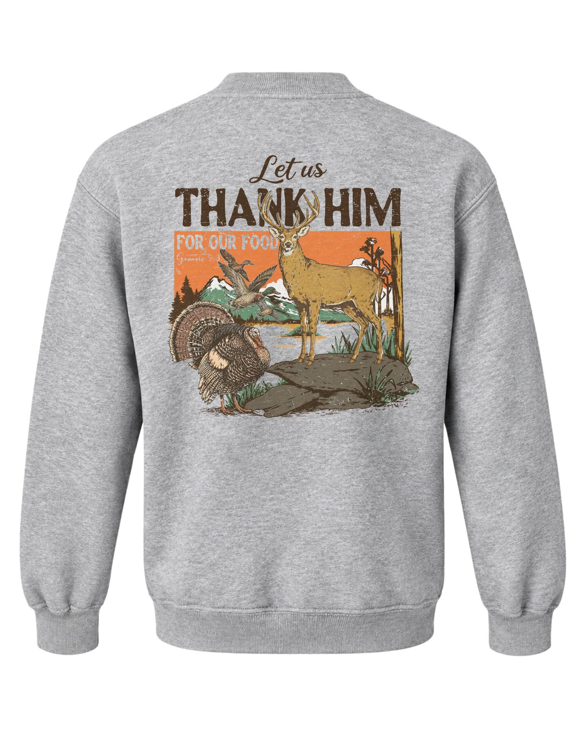 Youth Outdoors Thank Him Sweatshirt — SPORT GREY