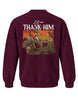 Youth Outdoors Thank Him Sweatshirt — MAROON