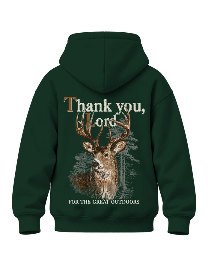 Youth Great Outdoors Faith Hoodie — FOREST GREEN