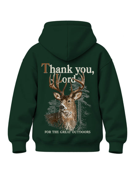 Youth Great Outdoors Faith Hoodie — FOREST GREEN