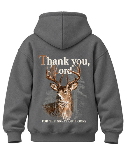 Youth Great Outdoors Faith Hoodie — CHARCOAL
