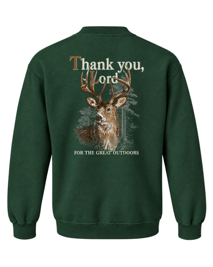 Youth Great Outdoors Faith Sweatshirt — FOREST GREEN