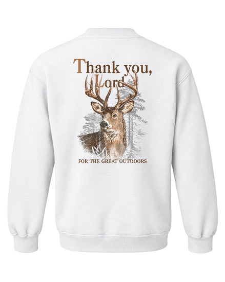 Youth Great Outdoors Faith Sweatshirt — WHITE