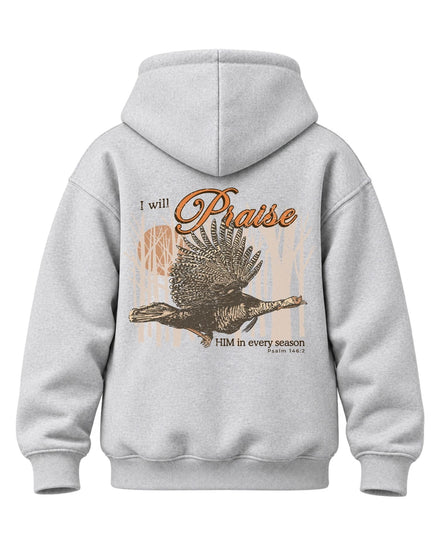 Youth I Will Praise Him In Every Season Hoodie — SPORT GREY