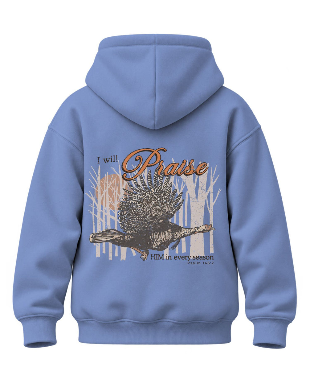 Youth I Will Praise Him In Every Season Hoodie — CAROLINA BLUE