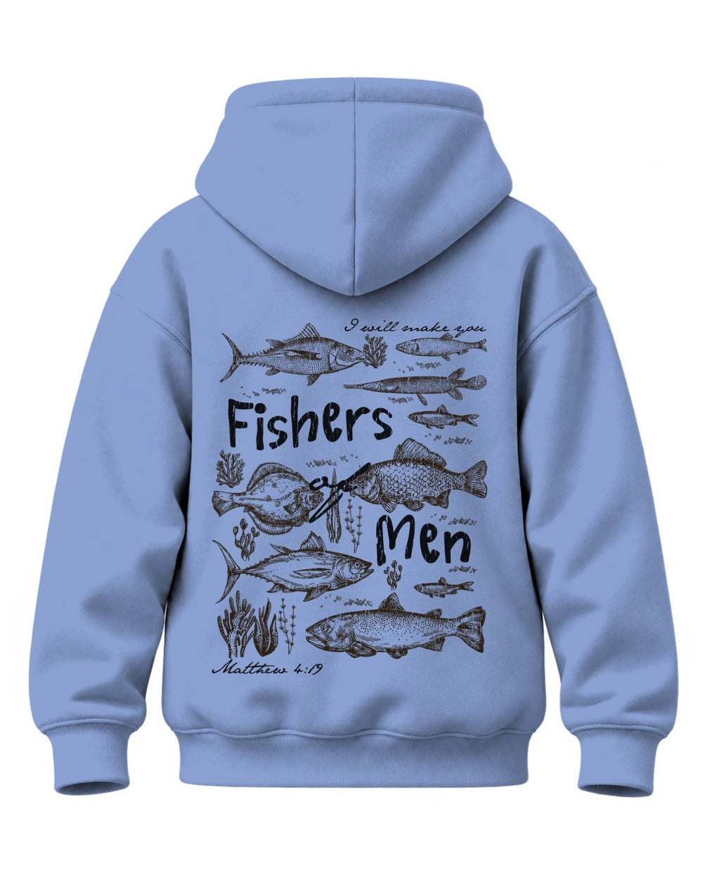 Youth "Fishers of Men" Matthew 4:19 Hoodie — CAROLINA BLUE
