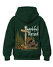 Youth Thankful And Blessed Turkeys Hoodie — FOREST GREEN