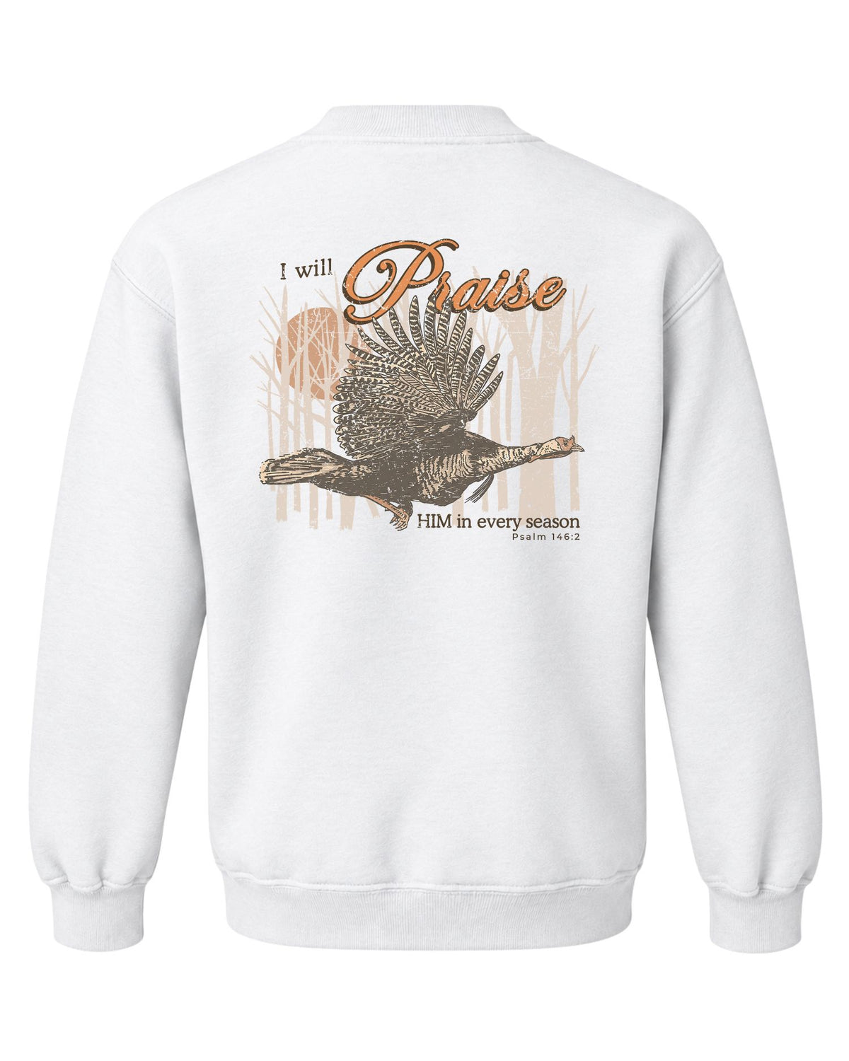 Youth I Will Praise Him In Every Season Sweatshirt — WHITE