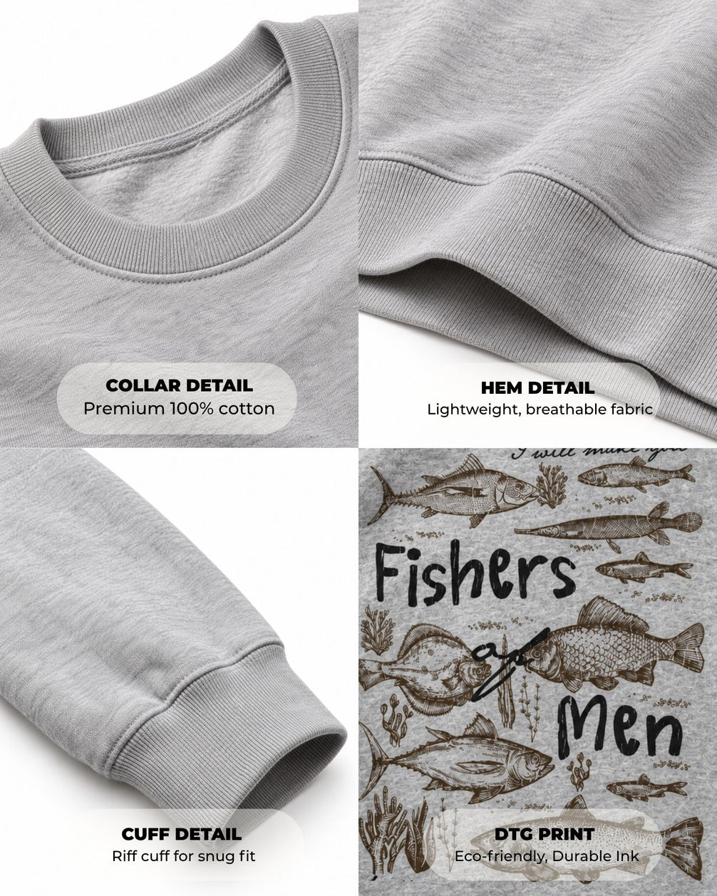 Youth "Fishers of Men" Matthew 4:19 Sweatshirt — SPORT GREY