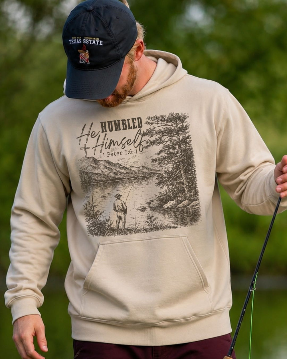 "He Humbled Himself" Fishing Hoodie