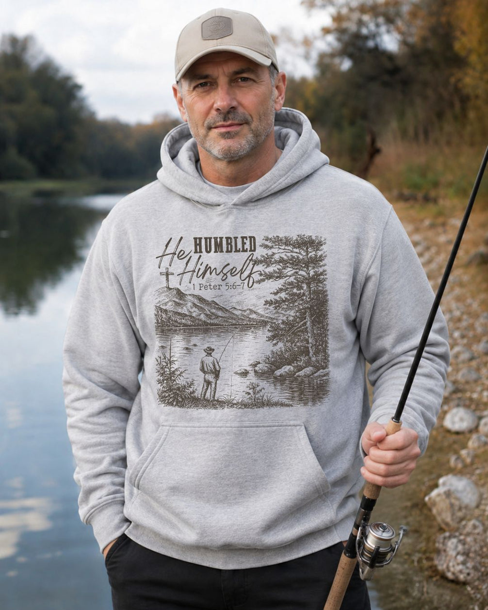 "He Humbled Himself" Fishing Hoodie